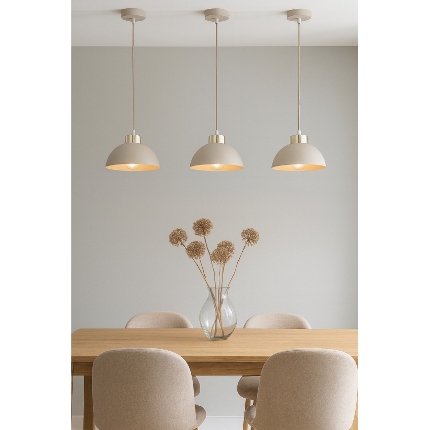 Brilagi - Hanglamp met kabel MOON 1xE27/60W/230V Ø 18 cm beige/goud
