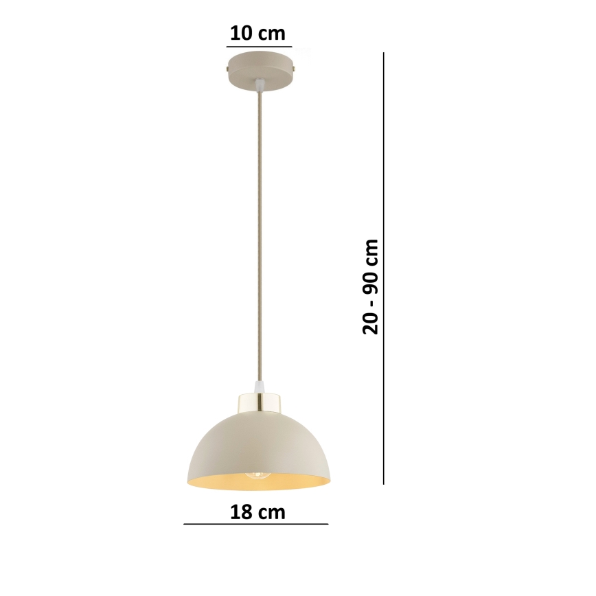 Brilagi - Hanglamp met kabel MOON 1xE27/60W/230V Ø 18 cm beige/goud