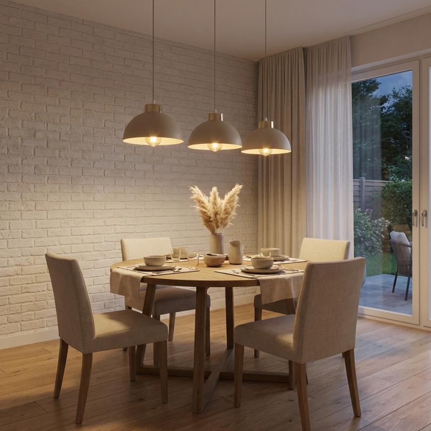 Brilagi - Hanglamp met kabel MOON 3xE27/60W/230V beige/goud