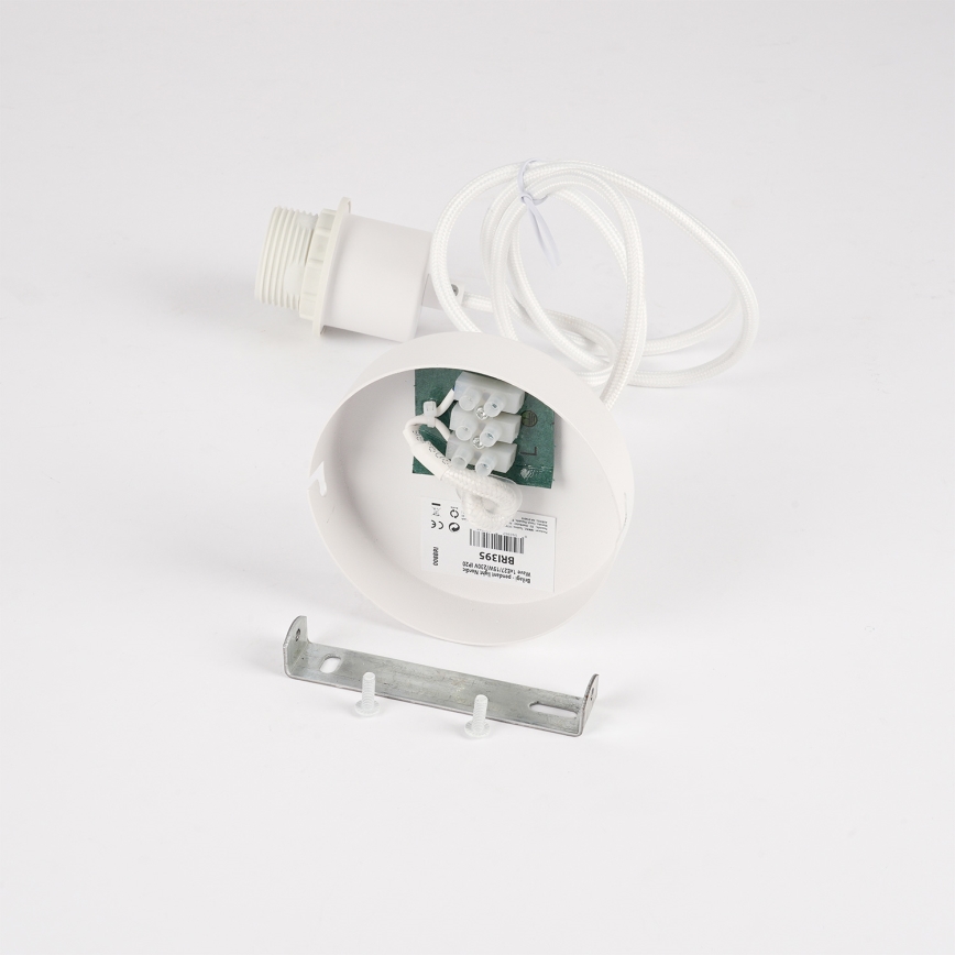 Brilagi - Hanglamp met kabel NORDIC WAVE 1xE27/15W/230V Ø 32 cm linnen/wit