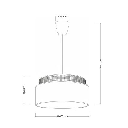 Brilagi - Hanglamp met kabel PADOVA 1xE27/60W/230V Ø 40 cm crème