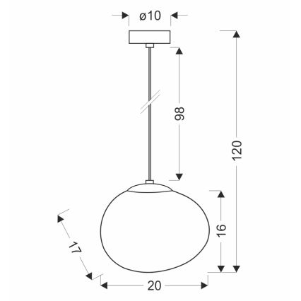 BRILAGI - Hanglamp met kabel PEBBLES 1xE27/40W/230V Ø 20 cm zwart