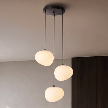 BRILAGI - Hanglamp met kabel PEBBLES 3xE27/40W/230V Ø 42 cm zwart