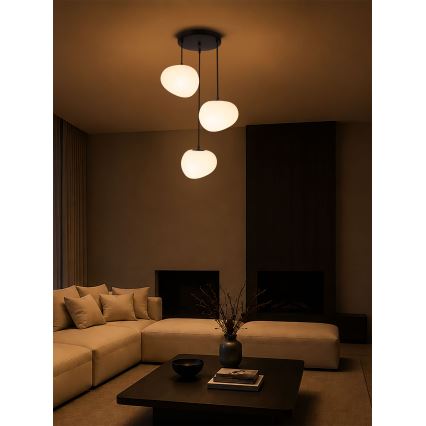 BRILAGI - Hanglamp met kabel PEBBLES 3xE27/40W/230V Ø 42 cm zwart