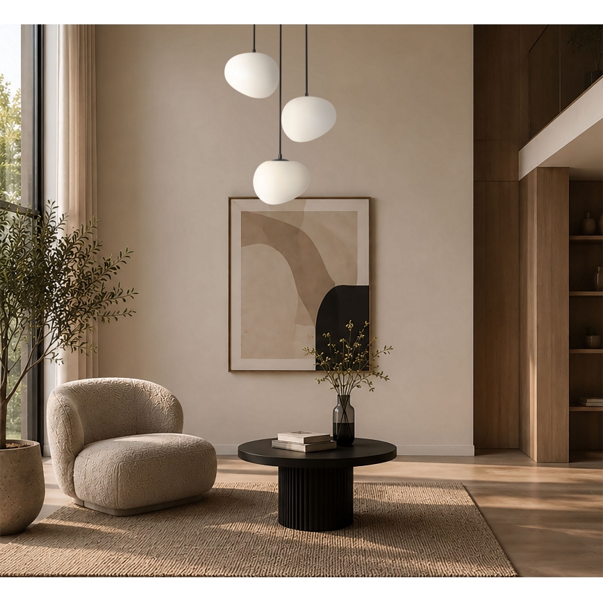 BRILAGI - Hanglamp met kabel PEBBLES 3xE27/40W/230V Ø 42 cm zwart