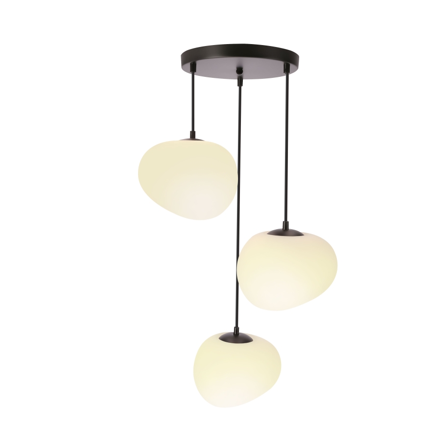 BRILAGI - Hanglamp met kabel PEBBLES 3xE27/40W/230V Ø 42 cm zwart
