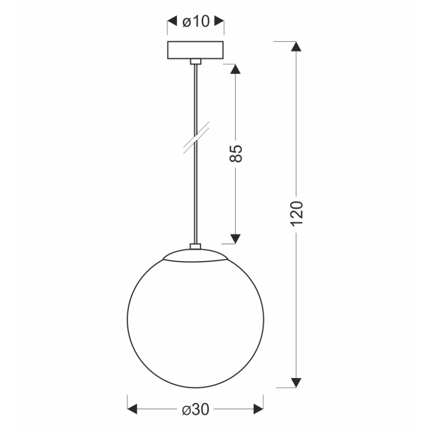 BRILAGI - Hanglamp met kabel POLOS 1xE27/40W/230V Ø 30 cm zwart