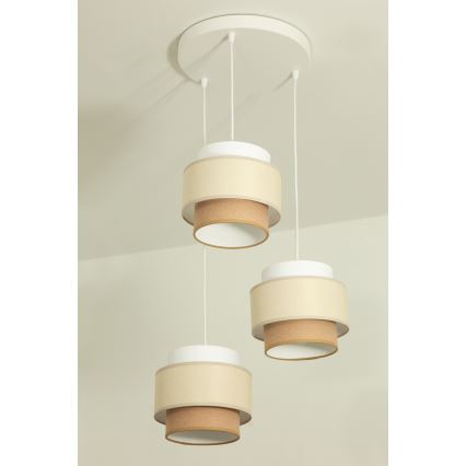Brilagi - Hanglamp met kabel RESNA 3xE27/60W/230V Ø 45 cm crème/beige