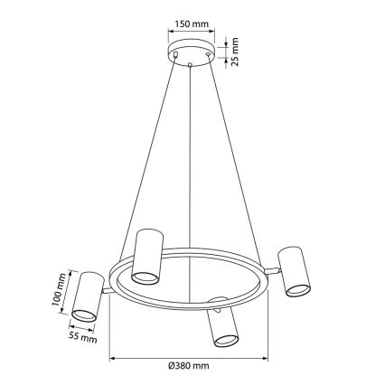 Brilagi - Hanglamp met kabel SELE 4xGU10/30W/230V zwart