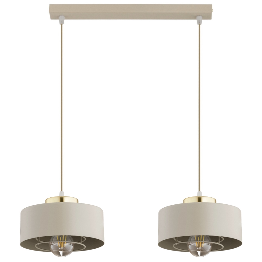 Brilagi - Hanglamp met kabel SPRING 2xE27/60W/230V beige/goud