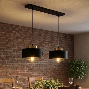Brilagi - Hanglamp met kabel SPRING 2xE27/60W/230V zwart/goud