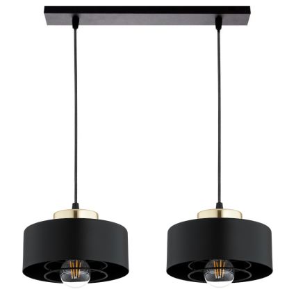 Brilagi - Hanglamp met kabel SPRING 2xE27/60W/230V zwart/goud