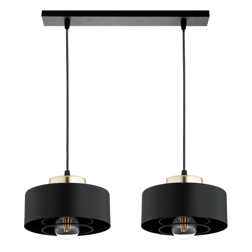 Brilagi - Hanglamp met kabel SPRING 2xE27/60W/230V zwart/goud