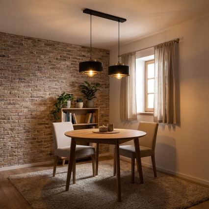 Brilagi - Hanglamp met kabel SPRING 2xE27/60W/230V zwart/goud