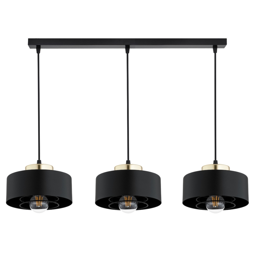 Brilagi - Hanglamp met kabel SPRING 3xE27/60W/230V zwart/goud
