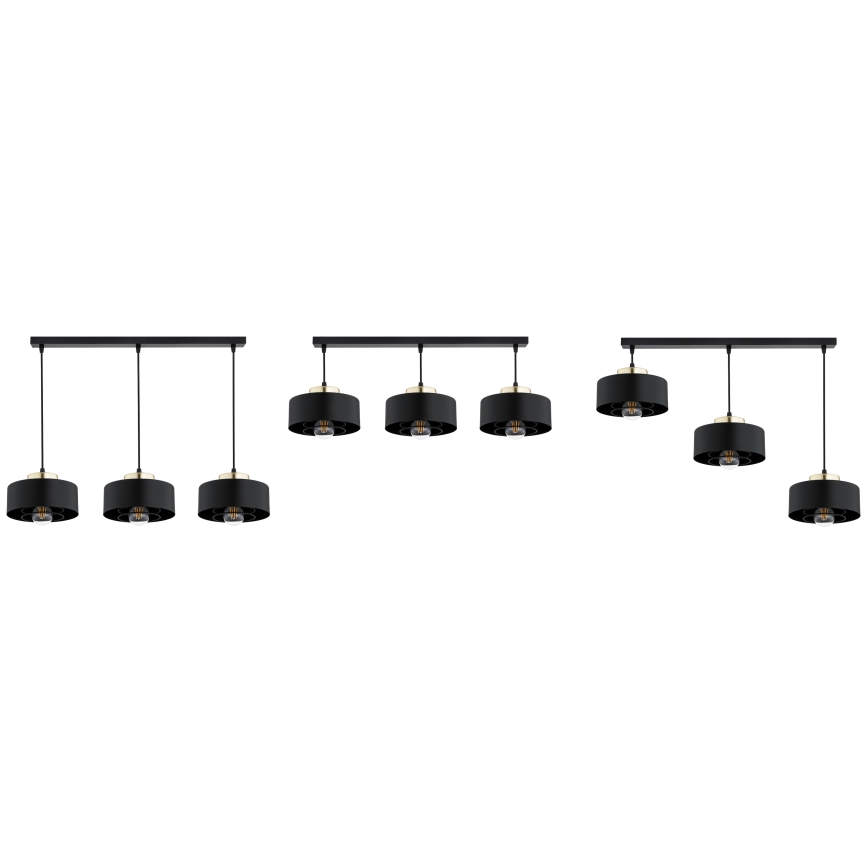 Brilagi - Hanglamp met kabel SPRING 3xE27/60W/230V zwart/goud