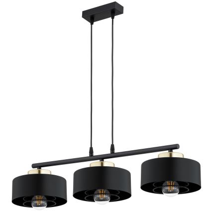 Brilagi - Hanglamp met kabel SPRING 3xE27/60W/230V zwart/goud