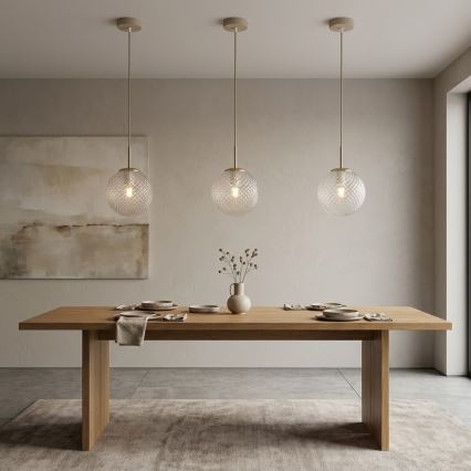 Brilagi - Hanglamp met kabel STELLA 1xE27/60W/230V diam. 15 cm beige/goud