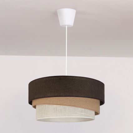 Brilagi - Hanglamp met kabel TRIO 1xE27/60W/230V Ø 40 cm bruin/beige/wit