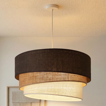 Brilagi - Hanglamp met kabel TRIO 3xE27/60W/230V Ø 60 cm bruin/beige/wit