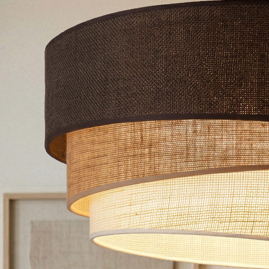 Brilagi - Hanglamp met kabel TRIO 3xE27/60W/230V Ø 60 cm bruin/beige/wit