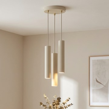 Brilagi - Hanglamp met kabel TUBE 3xGU10/15W/230V beige/goud