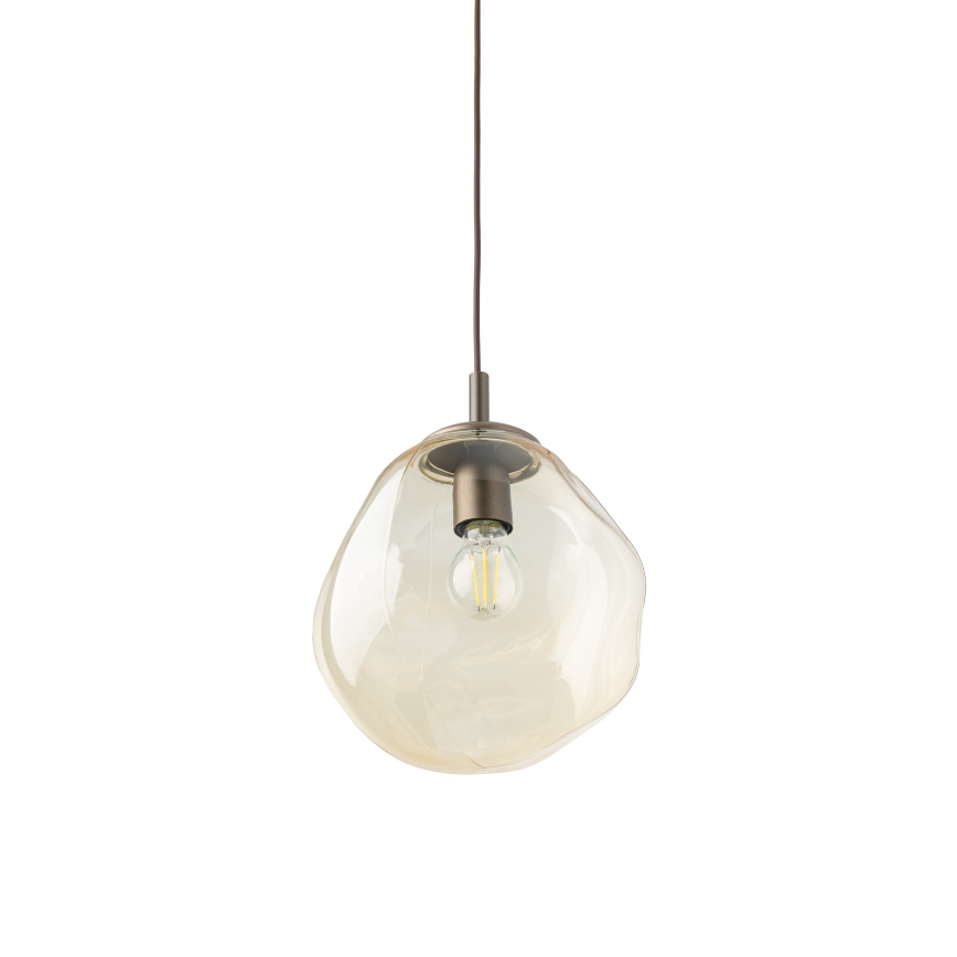 Brilagi - Hanglamp met kabel VULCANO 1xE27/15W/230V brons/rookbeige