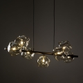 Brilagi - Hanglamp met kabel VULCANO 7xG9/8W/230V brons/rookbeige