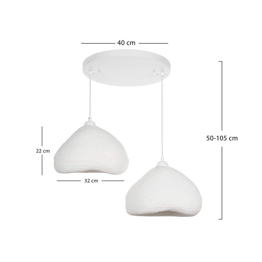 Brilagi - Hanglamp met kabel WABI SABI 2xE27/40W/230V Ø 45 cm wit