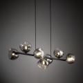Brilagi - Hanglamp met kabelophanging VULCANO 7xG9/8W/230V zwart/gerookt glas
