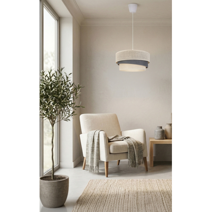 Brilagi - Hanglamp met snoer TRIO 1xE27/60W/230V Ø 40 cm crème/grijs