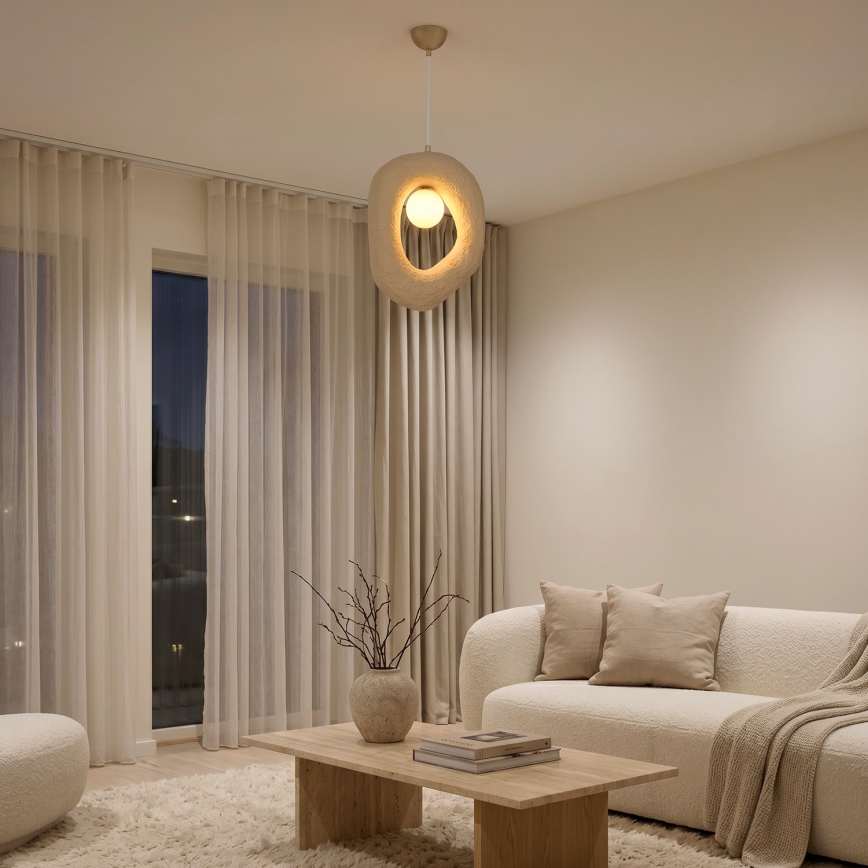 Brilagi - Hanglamp met snoer WABI SABI 1xE27/40W/230V crème