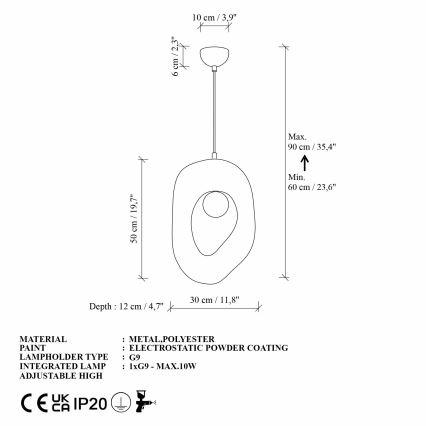 Brilagi - Hanglamp met snoer WABI SABI 1xE27/40W/230V crème