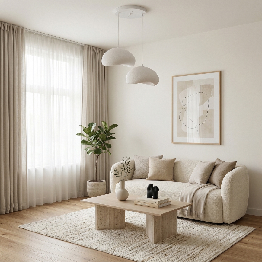 Brilagi - Hanglamp met snoer WABI SABI 2xE27/40W/230V Ø 60 cm wit