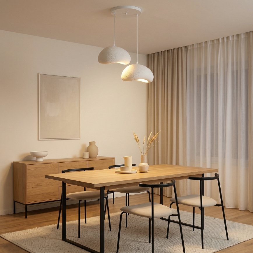 Brilagi - Hanglamp met snoer WABI SABI 2xE27/40W/230V Ø 60 cm wit