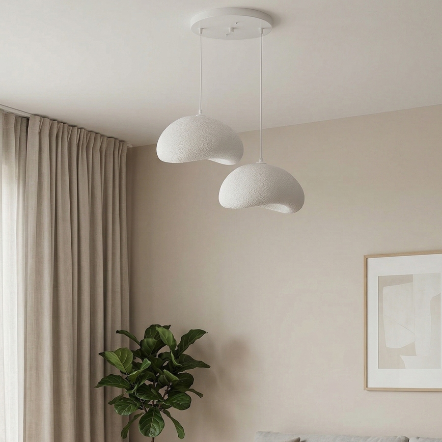 Brilagi - Hanglamp met snoer WABI SABI 2xE27/40W/230V Ø 60 cm wit