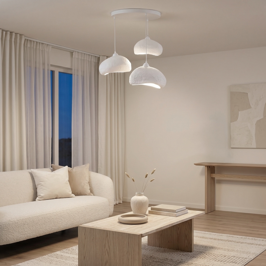 Brilagi - Hanglamp met snoer WABI SABI 3xE27/40W/230V Ø 60 cm wit