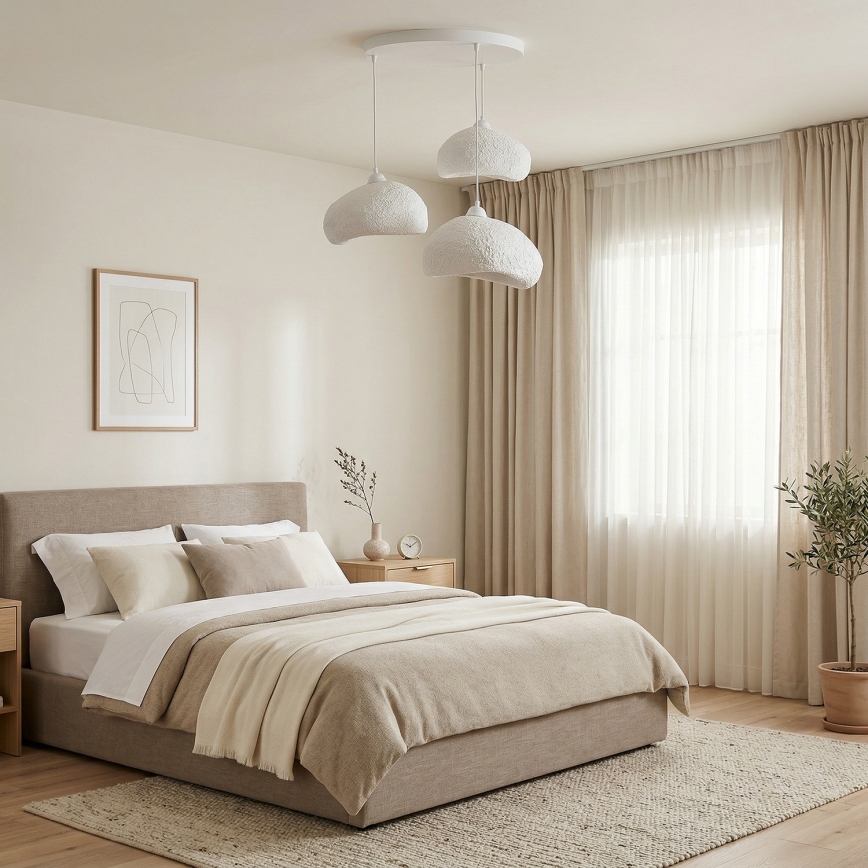 Brilagi - Hanglamp met snoer WABI SABI 3xE27/40W/230V Ø 60 cm wit