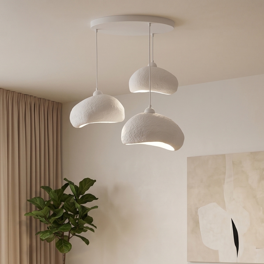 Brilagi - Hanglamp met snoer WABI SABI 3xE27/40W/230V Ø 60 cm wit