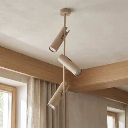 Brilagi - Hanglamp met staaf BRANCH 3xGU10/30W/230V beige