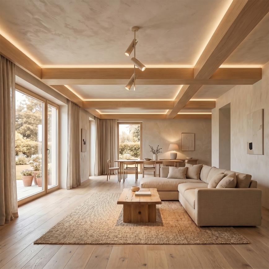 Brilagi - Hanglamp met staaf BRANCH 3xGU10/30W/230V beige