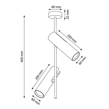 Brilagi - Hanglamp met stang BRANCH 2xGU10/30W/230V wit