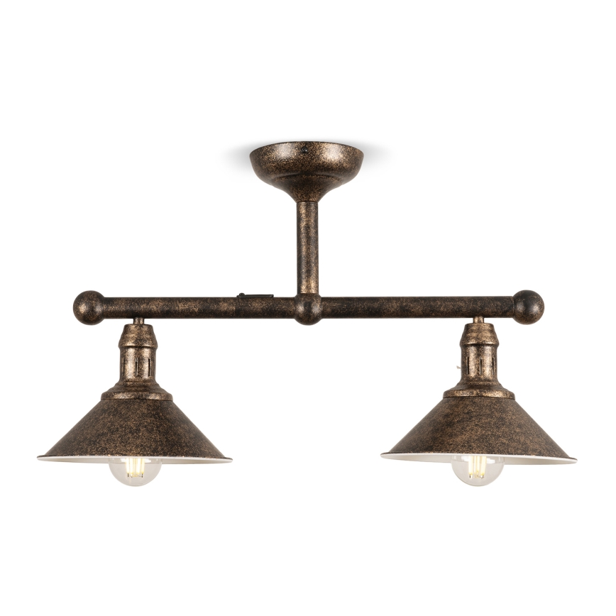 BRILAGI - Hanglamp met stang FORGE 2xE27/60W/230V koper/patina