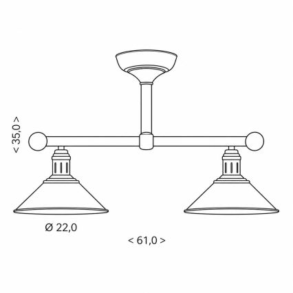 BRILAGI - Hanglamp met stang FORGE 2xE27/60W/230V koper/patina