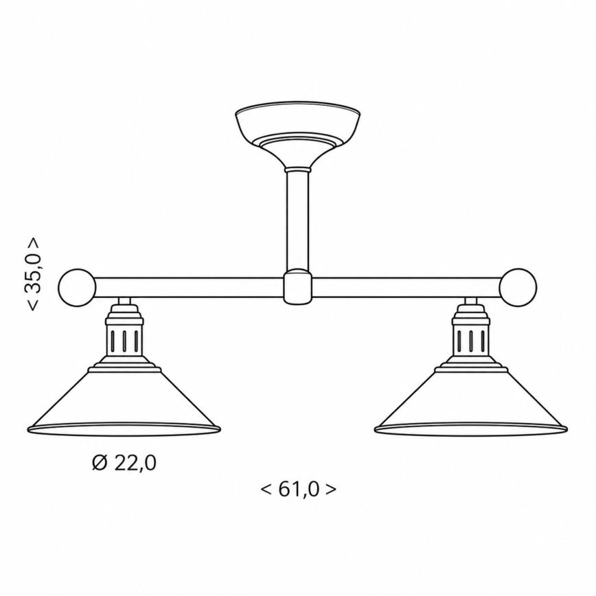 BRILAGI - Hanglamp met stang FORGE 2xE27/60W/230V koper/patina