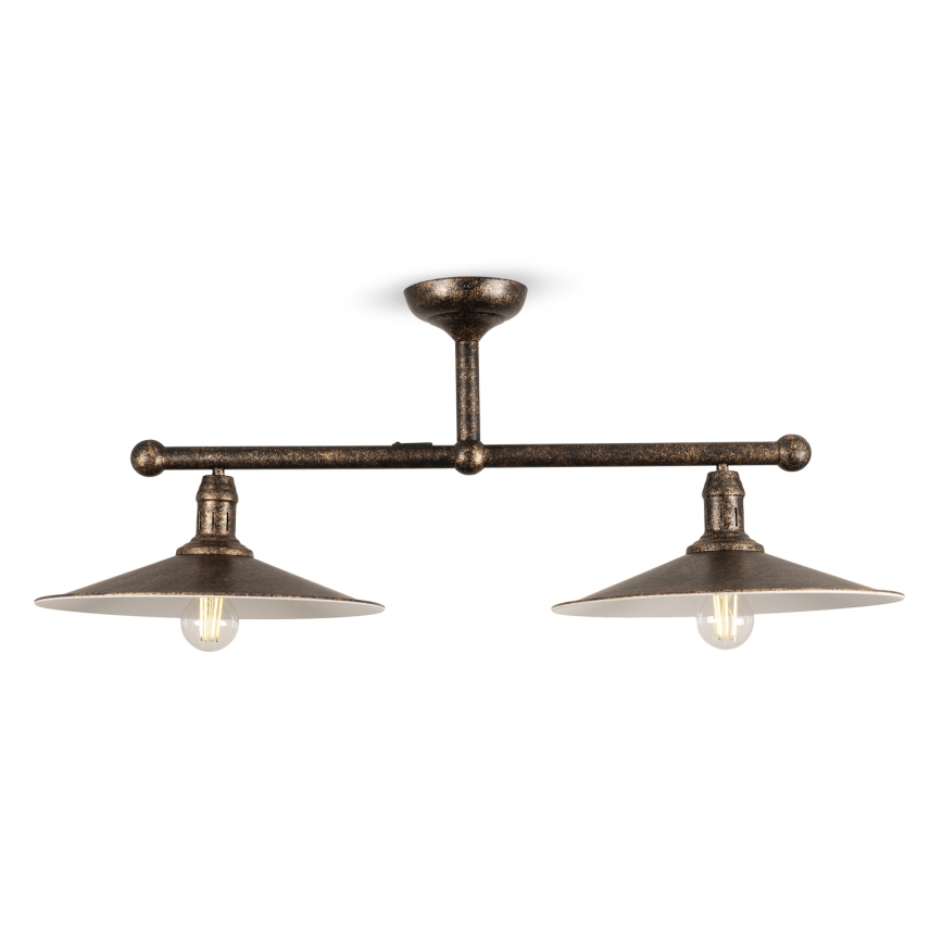BRILAGI - Hanglamp met stang FORGE 2xE27/60W/230V koper/patina