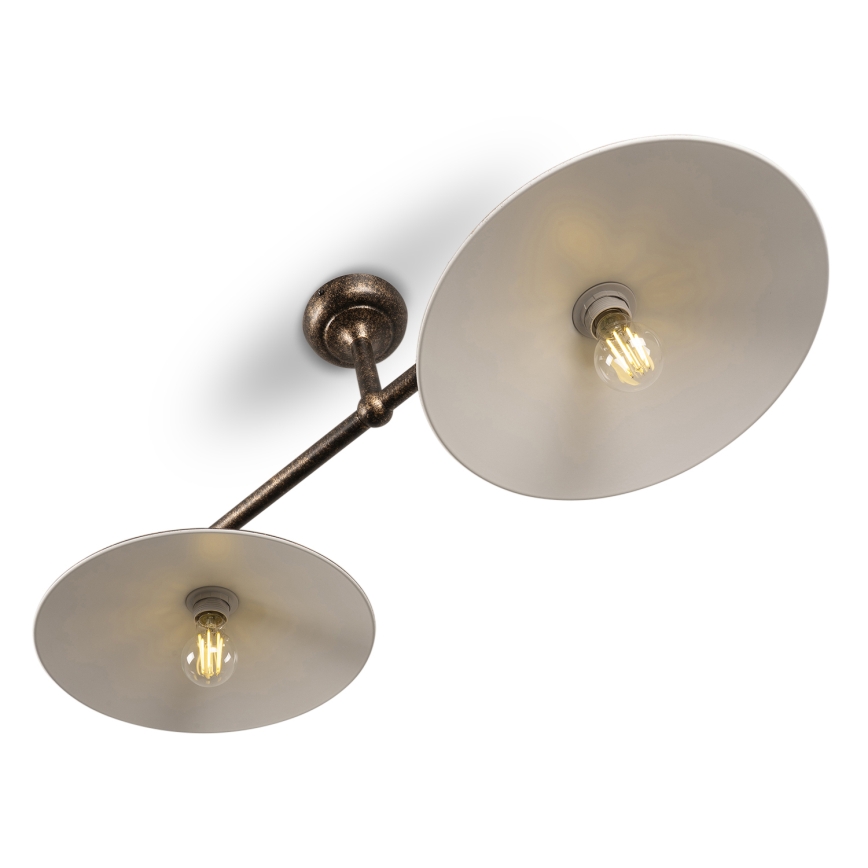 BRILAGI - Hanglamp met stang FORGE 2xE27/60W/230V koper/patina