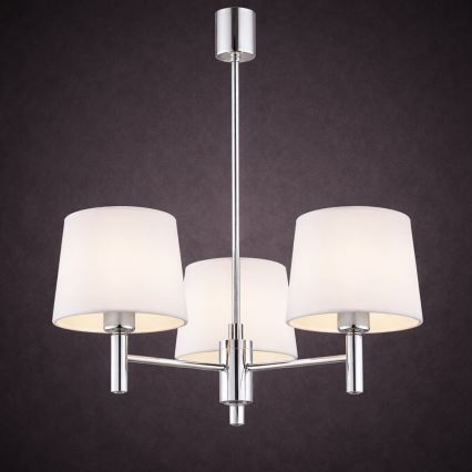 Brilagi - Hanglamp met stang MONTE 3xE27/15W/230V crème/glanzend chroom