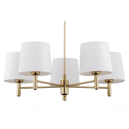 Brilagi - Hanglamp met stang MONTE 5xE27/15W/230V crème/goud