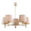 Brilagi - Hanglamp met stang MONTE 5xE27/60W/230V beige/goud